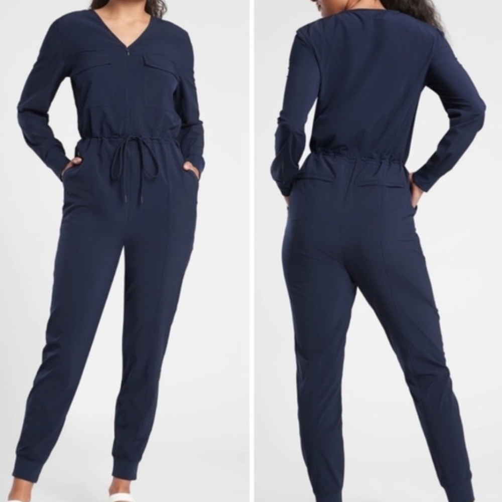 Athleta Zuma Jumpsuit Navy Blue Size Small